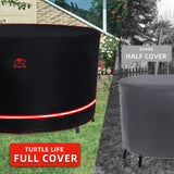 Turtle Life Patio Furniture Sets Cover, Heavry Duty Round Outdoor Dinning Table and Chairs Cover, Anti-Fading Cover for Outdoor Furniture Set, No Fading Away within 2 Years, Black, Dia 80" x 35" H Turtle Life