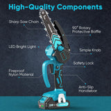 6 Inch Mini Chainsaw Cordless, Portable Electric Chain Saw, for Wood Cutting, Tree Trimming, Courtyard, Household, and Garden, Father's Day Gift for Men Dad Husband HOPTO