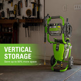 Greenworks Pro Brushless 3000 PSI (CSA Certified) 2.0 GPM Max / 1.1 GPM Electric Pressure Washer (Rugged Steel Frame, 25 FT Hose, 35 FT GFCI Power Cord) Greenworks