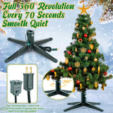 Sliner 360 Degree Rotating Christmas Tree Stand, Up to 7.87 Ft, 100lb Artificial Christmas Tree, Metal Spinning Christmas Tree Stand Base with a Built Electrical Outlet(Simple Style) Sliner
