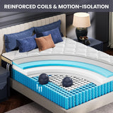 RRESTA Queen Mattress 14 Inch - Hotel Collection Hybrid Mattress with 5-Zone Support, Luxury Sleep Comfort, Extra Back & Hip Support, Fiberglass-Free, CertiPUR-US Certified, 365-Night Trial RRESTA