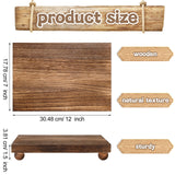 Wood Pedestal Stand Kitchen Soap Tray Farmhouse Wooden Riser Stand for Kitchen Bathroom Counter Table Decor Plant Candle Vases Display (Dark Brown, 12 x 7 inch) Amyhill