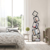 Weltallina 5-Tier Modern Black Bookshelf - Stylish Storage Solution for Home and Office Weltallina