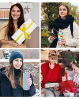 OFFNOVA Stainless Steel Glitter White 20 OZ Tumbler, 2 Pack with Lid and Straw, Sublimation Tumbler Blank Coffee Mug, Double-Walled Vacuum Insulated OFFNOVA