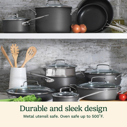 Cuisinart 17-Piece Cookware Set, Chef's Classic Nonstick Hard Anodized, 66-17