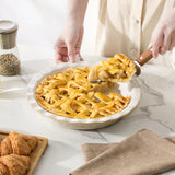 MALACASA Pie Pan, Stoneware Pie Dish for Baking, 45 OZ Deep Dish Pie Pans 9 Inch, Embossed Quiche Baking Dish for Oven, Fluted Dish Pie Plate for Apple Pie, Pot Pie and Quiche, Set of 1, Series LYDIA MALACASA