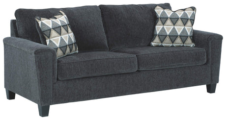 Signature Design by Ashley Abinger Chenille Contemporary Sofa with 2 Accent Pillows, Dark Gray Signature Design by Ashley