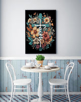 KINPLUB Cross Flower Diamond Painting Kits for Adults, 5D Faith Cross Diamond Art Kits for Beginners, DIY Full Round Drill Paint by Diamonds, Home Wall Decor 12 x 16 Inch KINPLUB