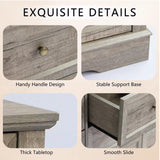 LOUVIXA Farmhouse Dresser 9 Drawer, Bedroom Chest of Drawers, Dressers with 9 Drawers, Wooden Dressers for Bedroom, Living Room, Tv Stand, Entryway (Grey-9 Drawers) LOUVIXA