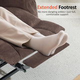 MCombo Power Lift Recliner Chair Sofa with Extended Footrest,3 Positions,Hand Remote Control,2 Cup Holders,USB Ports for Elderly People, 7507 (Fabric, Brown) MCombo