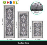 HEBE Boho Kitchen Rug Sets 3 Piece with Runner Non Slip Kitchen Rugs and Mats Washable Kitchen Mats for Floor Thick Kitchen Floor Mat Carpet Runner Rugs for Hallway Laundry Holiday Decor HEBE RUGS