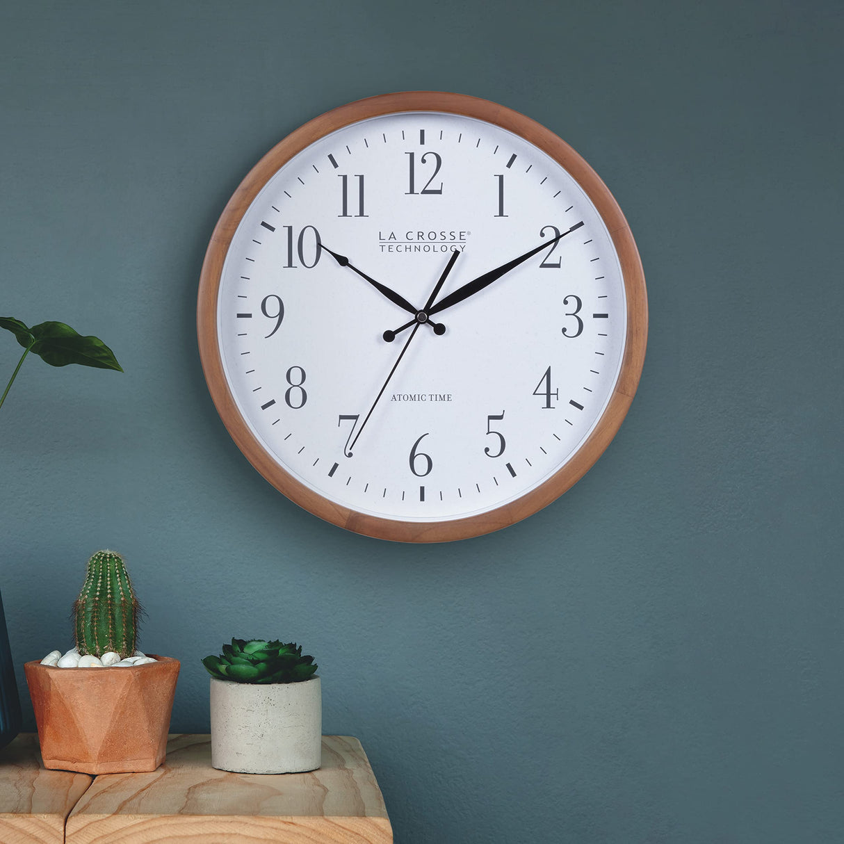 La Crosse Technology 404-50447-INT 12.8" Atomic Walnut Analog Wall Clock La Crosse Technology