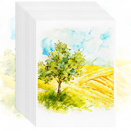 64 Sheets Watercolor Paper, 5"x7" Water Color Paper, 140lb/300gsm Artist Sketch Easel Acrylic Painting Loose Drawing Paper Bulk, Art Supplies for Kids Child Adults, Watercolors, Watercolor Paint Set Donyang