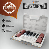 DCT 1/4 Inch Drive Drill Press Sanding Drum Kit - Rubber Sanding Drums (0.5-1.5 Inch) and Spindle Sander Sleeves, 20pc Deadwood Crafted Tools