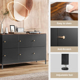 STANI Sideboard Buffet Cabinet with Storage Metal Storage Buffet Table with 6 Doors Coffee Bar Cabinet Kitchen TV Stand Cupboard Console Table for Living Dining Room Kitchen Hallway STANI