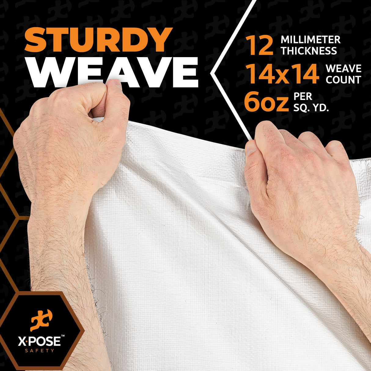 Heavy Duty White Poly Tarp 20' X 40' - Multipurpose Protective Cover - Durable, Waterproof, Weather Proof, Rip and Tear Resistant - Extra Thick 12 Mil Polyethylene - by Xpose Safety Xpose Safety