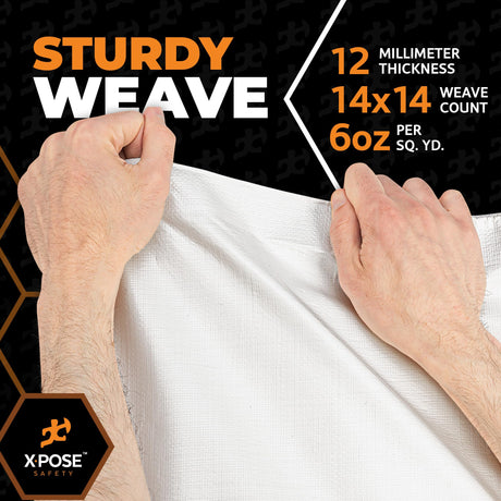 Heavy Duty White Poly Tarp 20' X 40' - Multipurpose Protective Cover - Durable, Waterproof, Weather Proof, Rip and Tear Resistant - Extra Thick 12 Mil Polyethylene - by Xpose Safety Xpose Safety