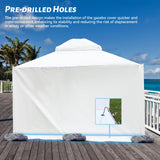 Domi 10’x12’ Gazebo Cover for Hardtop Gazebos, Outdoor Universal Winter Gazebo Cover with Sidewalls and Mesh Windows, All Season Waterproof Enclosed Gazebo Cover, White domi outdoor living
