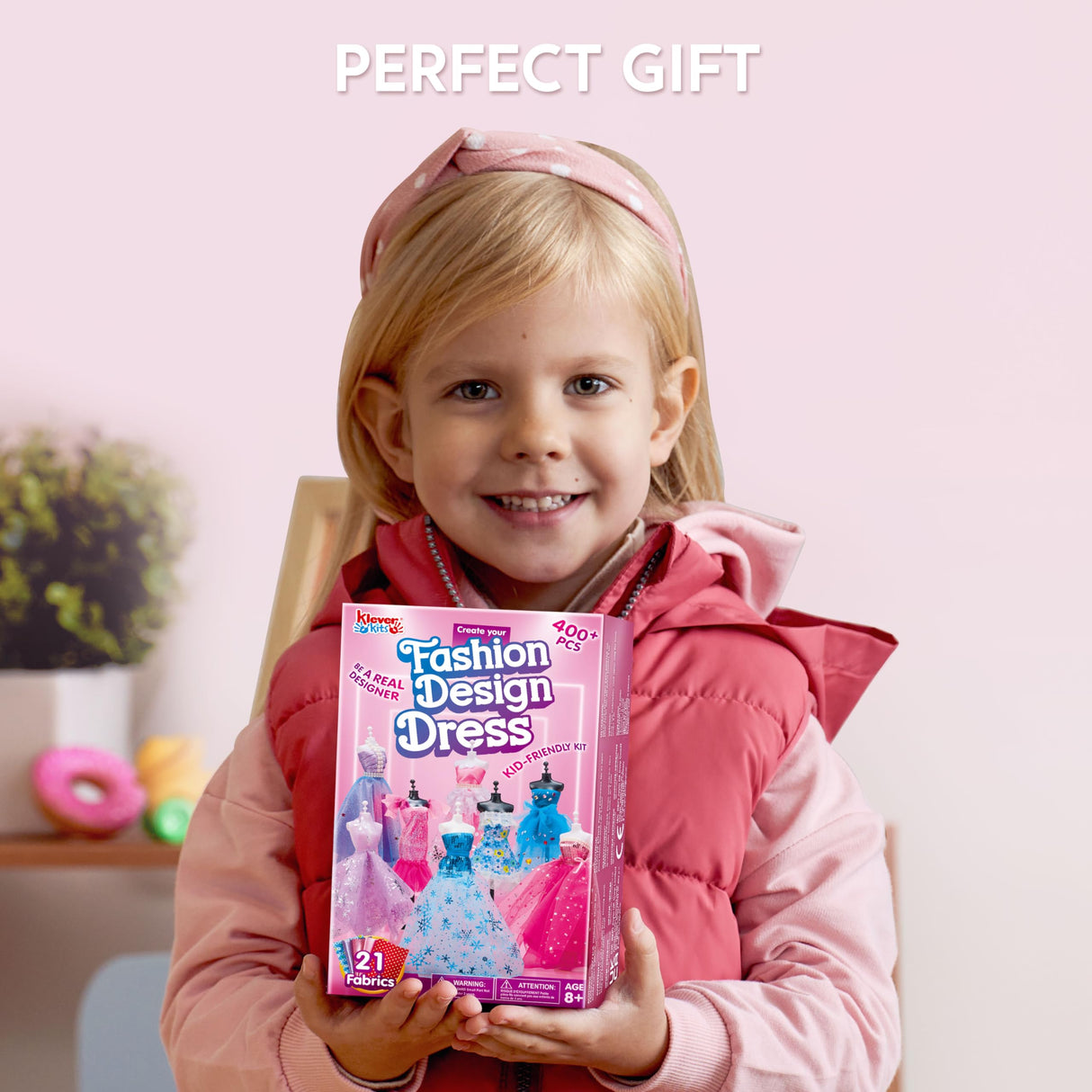 Klever Kits 400+PCS Fashion Design Crafts for Kids, Art and Crafts, DIY Sewing Kits with 3 Mannequins for Girls Aged 8-12, Birthday Presents, Toys fot Kids Klever Kits