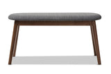 Baxton Studio Easton Mid-Century Modern Dark Grey Fabric Upholstered Walnut Finished Wood Bench Baxton Studio