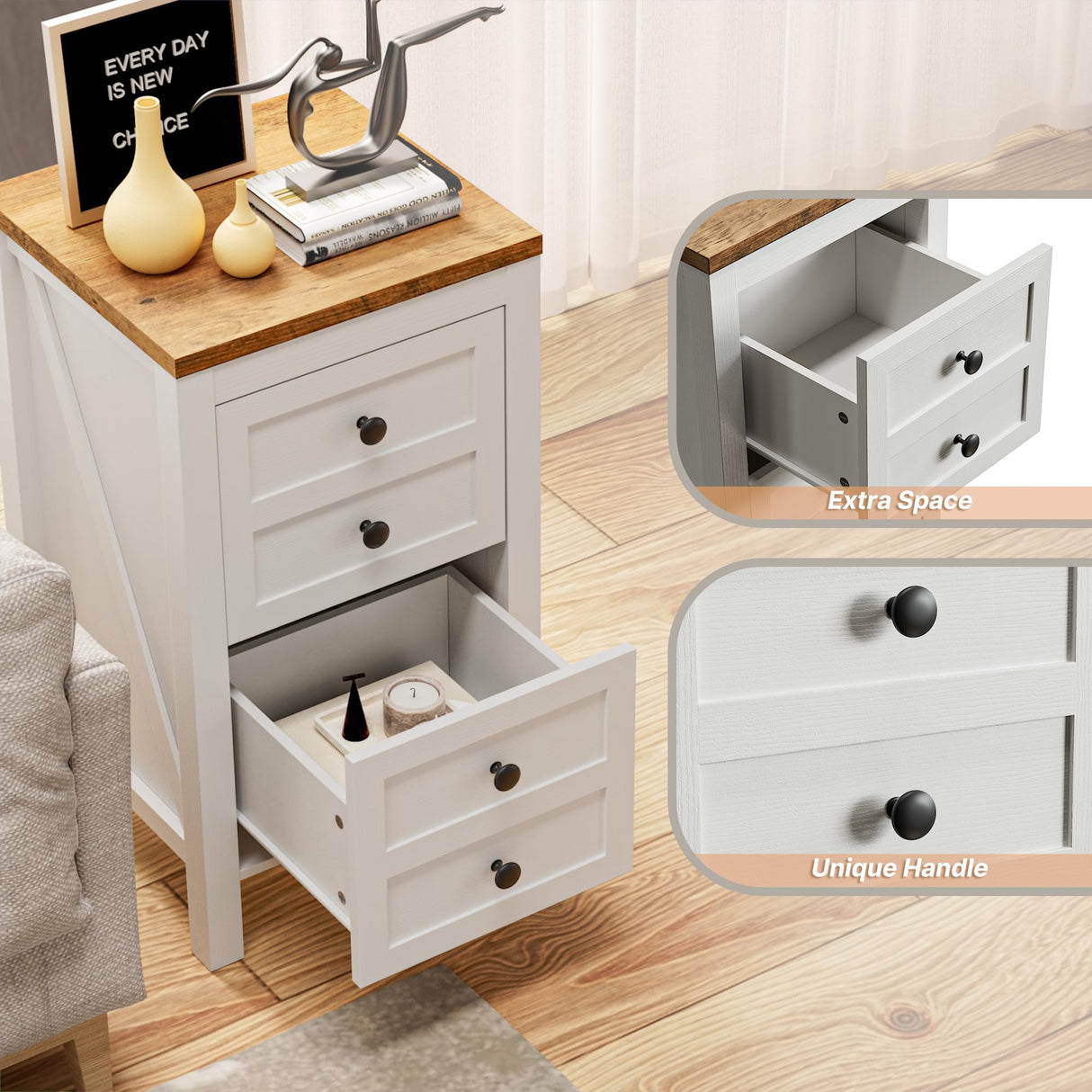 BVIUNTWO 83 Inch Fireplace TV Stand for TVs Up to 95 Inch,Farmhouse Entertainment Center with 50" Electric Fireplace,White TV Console with Storage Cabinets for Living Room BVIUNTWO