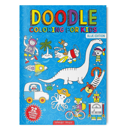 Doodle Coloring For Kids: Blue Edition