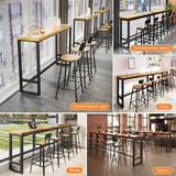 TKKUPLG Farmhouse Bar Table, 2" Thick Pine Wood Rustic Industrial Pub Table, Rectangular Counter Height Dining Table for Kitchen, Small Space, Coffee Shop TKKUPLG