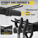 YZSFMZGE 64" Garage Tool Organizer Wall Mount, 850lbs Garden Tool Organizer with 12 Adjustable Hooks, Heavy Duty Garage Tool Storage Rack for Yard, Shed (4 Racks, 12 Hooks, 4 Straps) YZSFMZGE