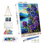 JOOZ Paint by Numbers Kits for Adults with Frame Landscape Adult Paint by Number Kits Flowers Paint by Number with Easel Mountain Paint by Numbers Canvas for Gift Home Wall Decor 7.87x11.81 Inch JOOZ