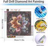 MOMDEDP Mandala Diamond Painting Kits for Adults, 5D Flower Full Drill Diamond Art, DIY Mandala Diamond Art Kit Gem Art for Home Wall Decor 12 X12in Animal MOMDEDP