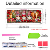 Pavemlo 5D Large Diamond Art Kits for Adults Christmas, Full Drill Big Diamond Painting Kits Gnomes Pictures Paint with Diamonds, DIY Cross Stitch Art Rhinestone Craft for Home Wall Decor 12x31.5 inch Pavemlo