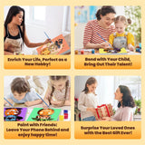 4 Pack Halloween Cartoon Paint by Numbers for Kids with Framed Canvas-with Wooden Easel, Pumpkin Paint by Number for Kids Ages 4-8-12, DIY Easy Acrylic Oil Painting Kits for Home Wall Decor (8X8inch) KOJEFCV