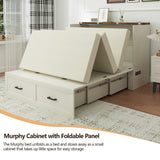 UYIHOME Murphy Bed, Murphy Beds Queen, Murphy Bed Cabinet with Large Storage, Queen Size Bed Frame with Storage for Bedroom, Living Room, Guest Bedroom,Home Office (Queen Size) UYIHOME