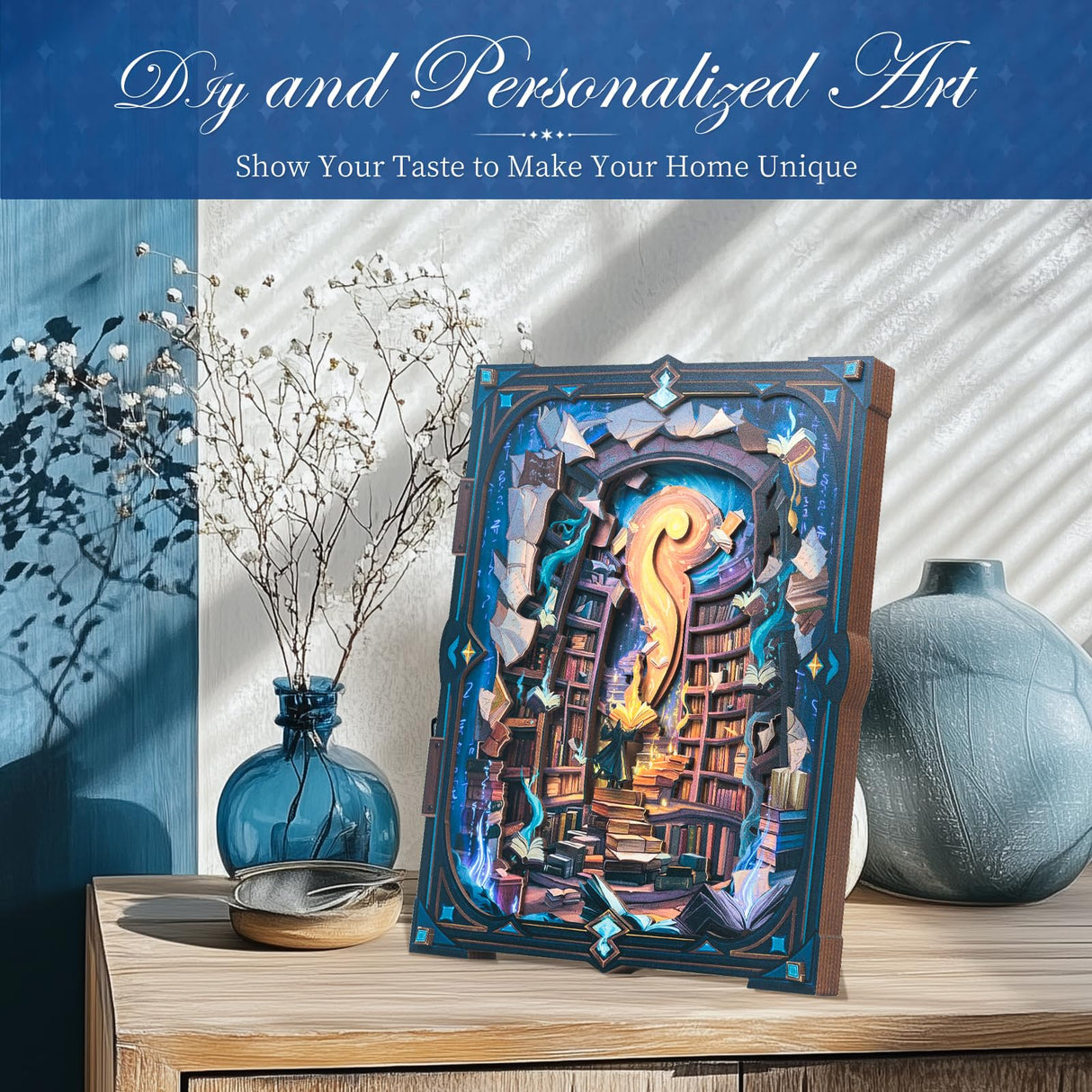 Endless Limit 3D Wall Decoration, Wood Wall Art Aesthetic Table Decor Stacking Carving Panels Spooky Home Decoration for Living Room Bedroom House(9"x10") Endless Limit