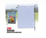 EZHVA 5 pcs 12x18Inch Double-Sided Solid Sublimation Blank Polyester Flags DIY for Garden and Yard Blank Canvas Banner for Vinyl and Ink Sublimation Blanks 300D Polyester 3-Layer Weave Strands EZHVA