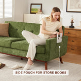 Eiayeebil 77" W Loveseat Sofa Chenille Couch for Living Room,Small Sofa Olive 2 Seater Office Couch for Small Spaces Mid Century Modern, Easy to Install,Green Eiayeebil