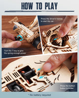 ROKR 3D Wooden Puzzle 1:18 Scale Formula Racing Cars for Adults, 5 Hour Build, Wind up Toys Model Car Kits for Adults to Build, Ideal Gift for Boys and Men ROKR