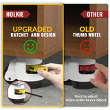 HOLKIE Leveling Casters with Ratchet Handle Design Casters Set of 4 Total Capacity 2200 Lbs Heavy Duty Industrial Casters with Adjustable Leveling Pads (TD60) HOLKIE