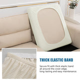 NC HOME Water Resistant Sofa Seat Cushion Covers Couch Cushion Slipcover, RV Dinette Cushion Covers Stretch Furniture Protector for Kids, Pet (Loveseat Cushion, Creamy White) NC HOME