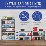 Heavy-Duty Black Steel Wire Shelving Unit with Wheels - 4-Tier NSF Certified Storage Rack (24"x60"x72") SafeRacks