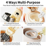 3 PCS Bottle Brush - Upgrade 4 in 1 Cup Lid Gap Cleaning Brush Set, Multifunctional Insulation Bottle Cleaning Tools, Mutipurpose Tiny Silicone Cup Holder Cleaner, Home Kitchen Cleaning Tools vidonio