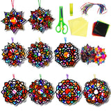 EggSun 36 Sets Mandala Suncatchers Craft Kit for Kids Adults Ornaments Stained Glass Window Arts and Crafts Paper Kit for VBS Classroom Holiday Birthday Projects Home Party Decorations Ages 4 8 12 EggSun