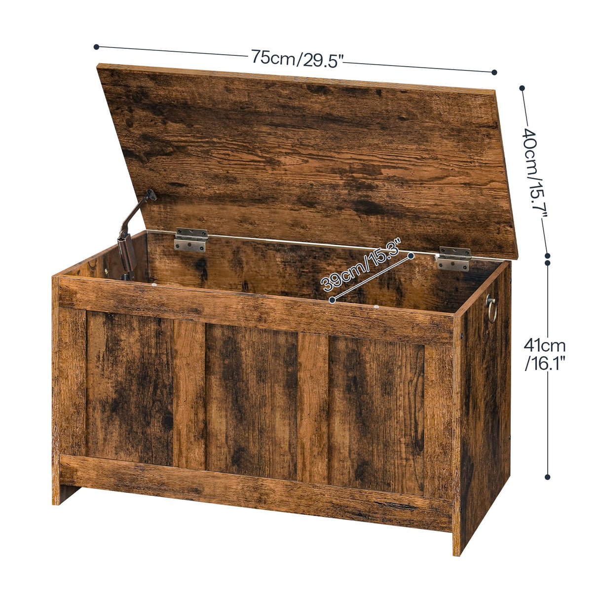 HOOBRO Storage Bench, 29.5" Retro Wooden Storage Chest, Wooden Storage Trunk, Toy Chest with Lift Top, Multifunctional Entryway Organizer, for Entryway, Living Room, Rustic Brown FG751CW01 HOOBRO