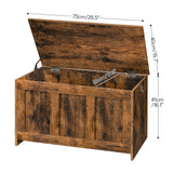HOOBRO Storage Bench, 29.5" Retro Wooden Storage Chest, Wooden Storage Trunk, Toy Chest with Lift Top, Multifunctional Entryway Organizer, for Entryway, Living Room, Rustic Brown FG751CW01 HOOBRO