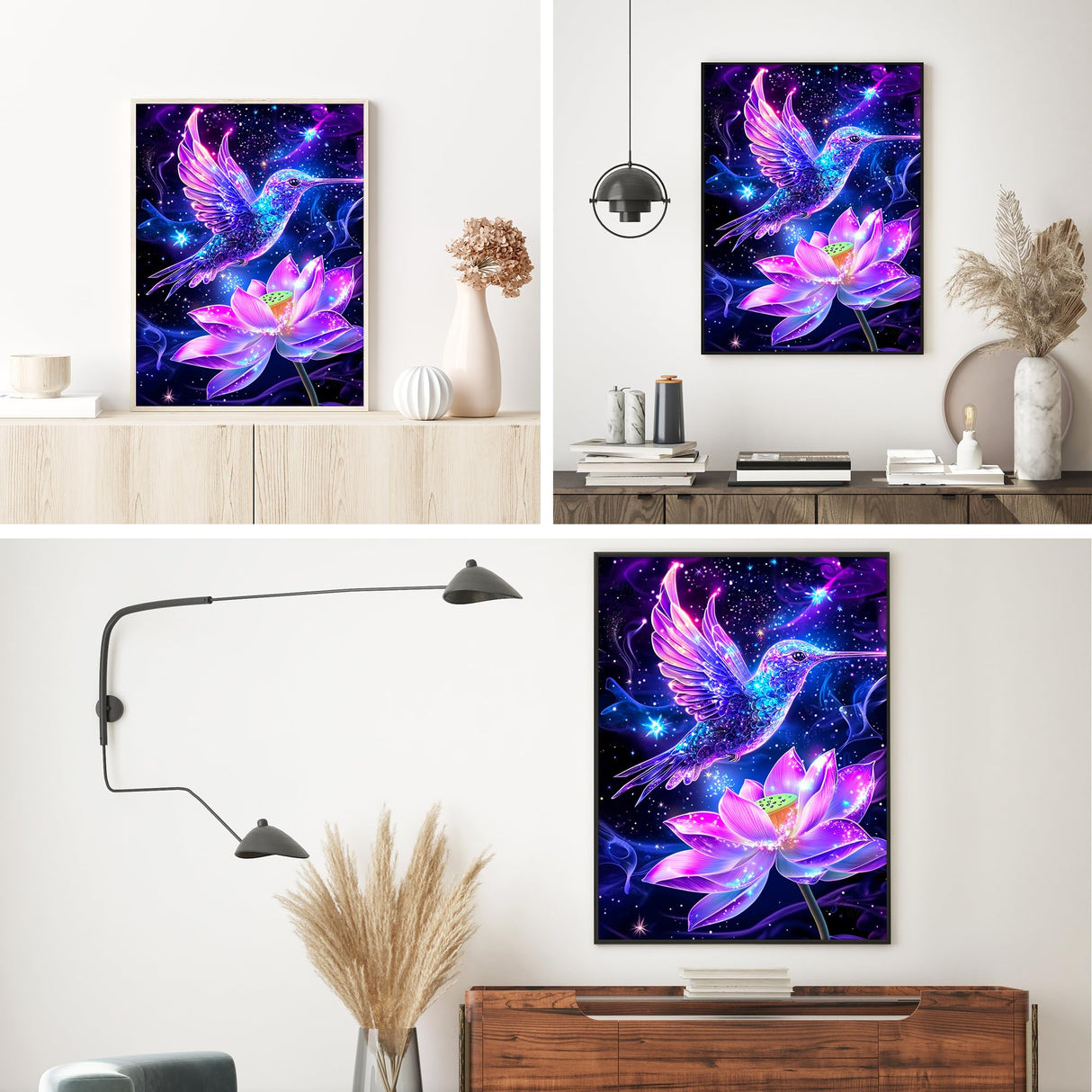 Upigi Hummingbird Diamond Painting Kits for Adults,Bird DIY 5D Diamond Painting Kits for Beginners,Round Full Drill Gem Art Crafts Kit for Home Wall Decor 12 x 16 Inch Upigi