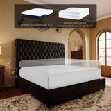 PaPaJet King Bed Frame Upholstered Platform Bed Frame with 52.8'' Tall Sleigh Headboard, Button Tufted, No Box Spring Needed, Easy Assembly, Black PaPaJet