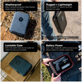 VAULTEK LifePod 20 Full-Size Biometric Lockable Weatherproof Case with Built-in Lock, Steel Security Cable, & TSA Handgun Case or Car Safe, Portable Travel Pistol Safe/Titanium Gray/Biometric VAULTEK