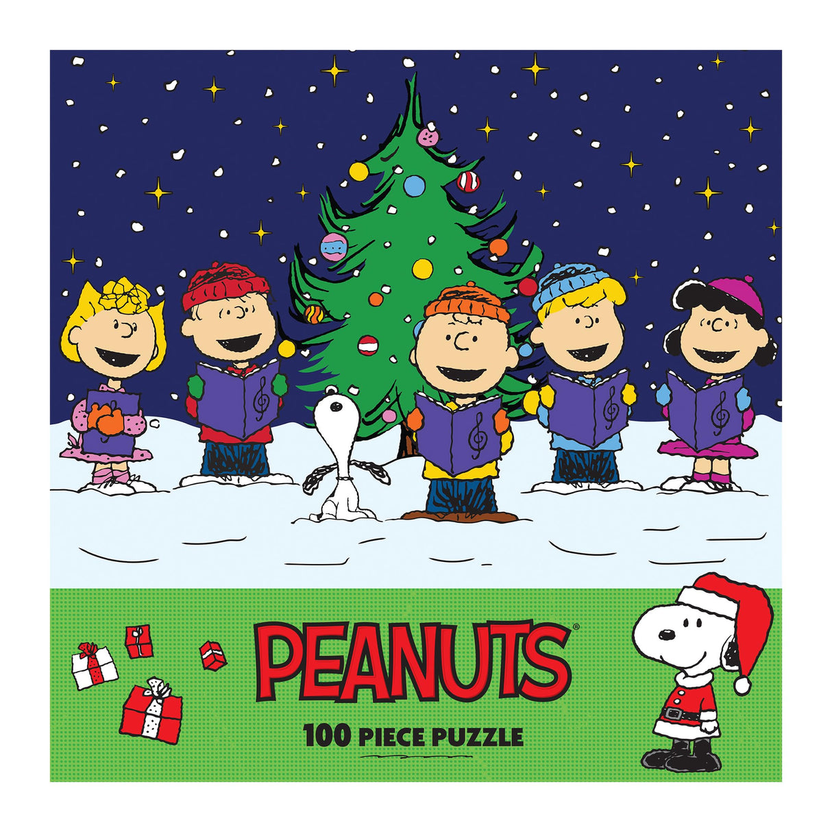 RoseArt - Peanuts - Christmas Caroling - 100 Piece Jigsaw Puzzle for Kids and Adults RoseArt