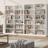 FACBOTALL Bookshelf and Bookcase, 6-Tier Double Wide Bookshelves,Freestanding Display Storage Shelves, Tall Bookcases for Home Decor Bedroom, Living Room, Home Office,White FACBOTALL