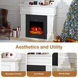 oneinmil Electric Fireplace with Mantel, Fireplace TV Stand with 18’’ Electric Fireplace Heater, 3D Realistic Flame, Freestanding Fireplace for Living Room, Bedroom, White oneinmil